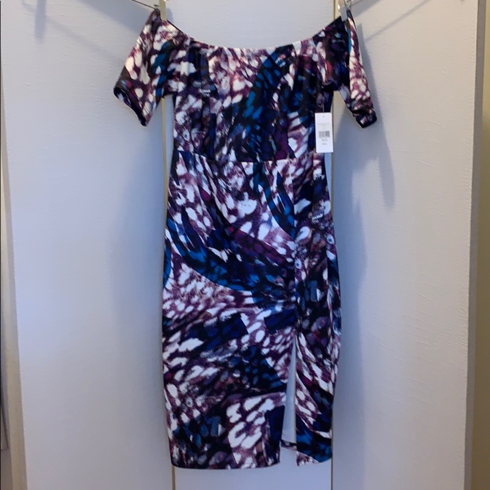 Fashion to Figure (FTF),  off shoulder fitted dress